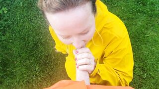 Sucking Off my Husbands Penis inside the Garden