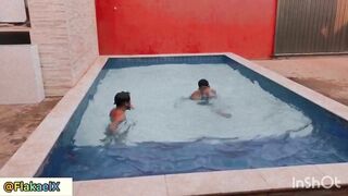 Renan Martins Pantaneiro Jumping With Me Inside The Pool Of