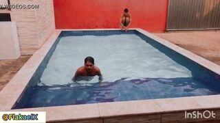 Renan Martins Pantaneiro Jumping With Me Inside The Pool Of