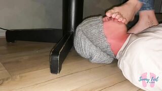 Be my Footrest and Worship my Toes while I’m Working at Home - Part two