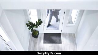 Slender Mom Fucks Married Dude Over to Thank Him Properly