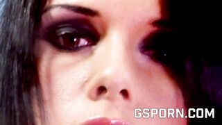 Fucking Rough the Booty of Beauty Dark Hair cougar into a Hard Three-Way