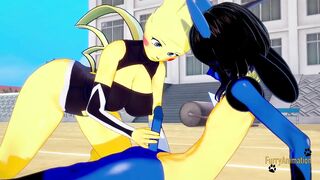 Pokemon Animated Furry Yiff 3D - Lucario x Pikachu rough