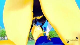 Pokemon Animated Furry Yiff 3D - Lucario x Pikachu rough