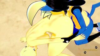 Pokemon Animated Furry Yiff 3D - Lucario x Pikachu rough