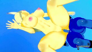 Pokemon Animated Furry Yiff 3D - Lucario x Pikachu rough
