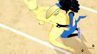 Pokemon Animated Furry Yiff 3D - Lucario x Pikachu rough