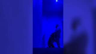 Call cunt with mouth into the Balcony