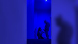 Call cunt with mouth into the Balcony