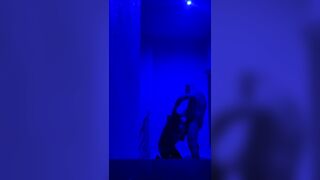 Call cunt with mouth into the Balcony