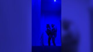 Call cunt with mouth into the Balcony