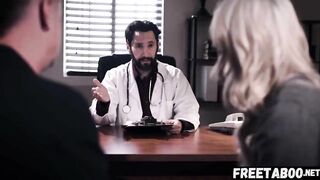 Turned On Doctor Impregnate Patient While Her Cuckold Hubby Watching -