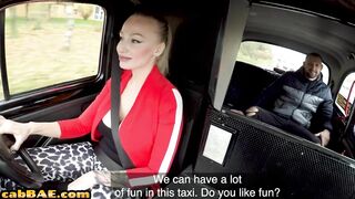 Big Titted cabbie cockriding after sucking off on backseat of taxi