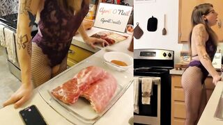 Lonely chick makes Ribs for Daddy and Gets Banged! - SQUIRT AT END