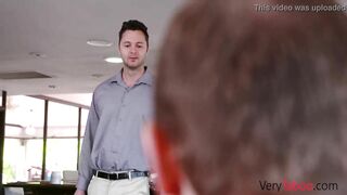 Son And Cougar Do Their Thing While Helpless Dad Lurks-