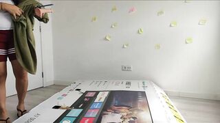 Fucking step daughter through a hole inside a box
