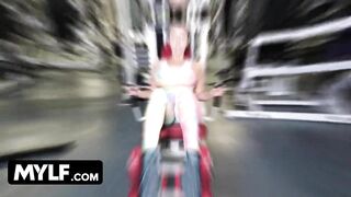 Sweaty Buxom cougar into Yoga Leggings Upgrades her Workout with Insane Sex Session with her Fit Coach