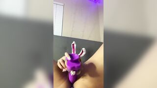 D.VA Bunny Fills up her TIGHT Hole and Plugs Booty with Light up Plug