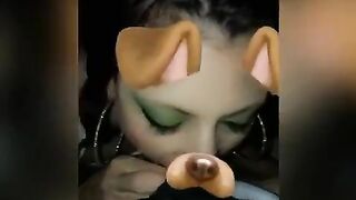 Snapchat Skank give Sloppy Fellatio