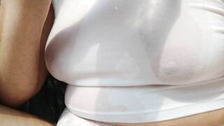 My Tshirt and Cunt is Soak for you Baby