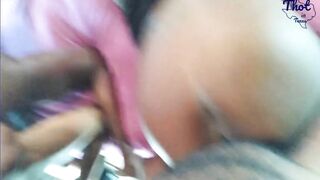 Thot into Texas - 2 Huge Butt Whores Fucking Doggy Jizzed on Huge Butt Black Amateur Joins 3 Way