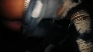 A Huge Pissing into Outdoor. on a Lovely Bitch's Night