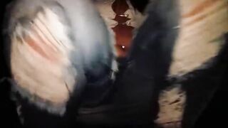 A Huge Pissing into Outdoor. on a Lovely Bitch's Night