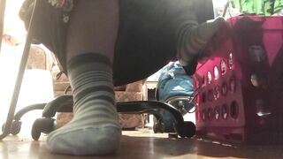 Goddess School bimbos Ignores you while she Studies with Adorable Sneakers
