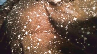 BBW Driving Wearing ONLY a Lace Blouse