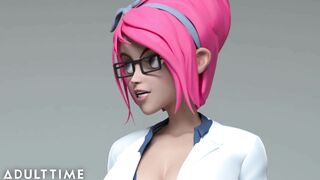 ADULT TIME - Cartoon Sex University Prodigy Dominates Principal's Vagina for his Midterm Exam