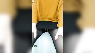 Upskirt stocking ready to work