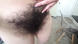 Intense hairy vagina with mouth