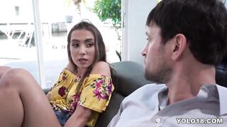 Bailey Base masturbates to a big dick before being railed