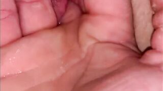 Close up showing off slowly eating, finger fucked till orgasm then boned