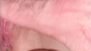 Close up showing off slowly eating, finger fucked till orgasm then boned