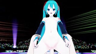 Hatsune Miku Finger Bang herself Live Onstage, then Gets point of watch Banged!