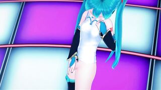 Hatsune Miku Finger Bang herself Live Onstage, then Gets point of watch Banged!