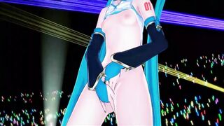 Hatsune Miku Finger Bang herself Live Onstage, then Gets point of watch Banged!
