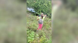 Penny Largo- Solo Hike with an Anal Plug Ends inside Hardcore Masturbation by Outside River