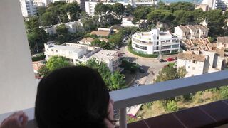 pov DREAMY DOLL GETS POUNDED BY LUCKY FAN ON a HOTEL BALCONY INSIDE SPAIN OUTDOORS AND RISKY DOGGY|4k 60FPS