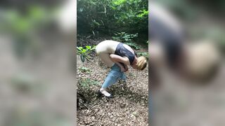 Nervous Bimbo Pisses into Outdoor Park
