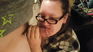 Big Boobed BBW Blows off Neighbors while Hubby is at Work