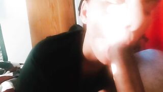 Hispanic Blows the Nut out my big black dick and doesn't Stop
