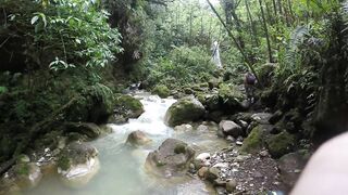 Bro Walks Trail to Waterfall