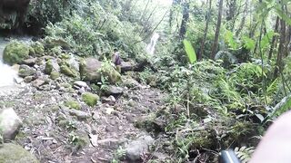 Bro Walks Trail to Waterfall