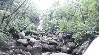 Bro Walks Trail to Waterfall
