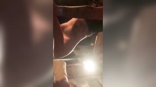 Thick White Butt Sits on Big Penis Outdoors Ans Riding Rough