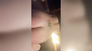 Thick White Butt Sits on Big Penis Outdoors Ans Riding Rough