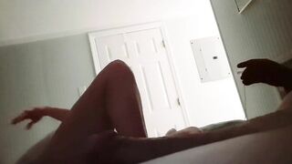 Sneaking inside to Gives a Blow Job to Hubby's best Friend on Vacation