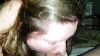 Amateur Wifey Blows Dick and Eats Cum